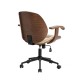 Glitzhome Cream PU Leather Adjustable Height Swivel Desk Chair/Task Chair