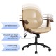 Glitzhome Cream PU Leather Adjustable Height Swivel Desk Chair/Task Chair