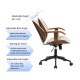 Glitzhome Cream PU Leather Adjustable Height Swivel Desk Chair/Task Chair