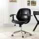 Glitzhome Black PU Leather Adjustable Height Swivel Desk Chair/Task Chair