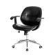 Glitzhome Black PU Leather Adjustable Height Swivel Desk Chair/Task Chair