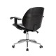 Glitzhome Black PU Leather Adjustable Height Swivel Desk Chair/Task Chair