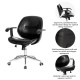 Glitzhome Black PU Leather Adjustable Height Swivel Desk Chair/Task Chair