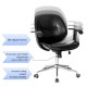 Glitzhome Black PU Leather Adjustable Height Swivel Desk Chair/Task Chair