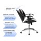 Glitzhome Black PU Leather Adjustable Height Swivel Desk Chair/Task Chair