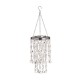 Glitzhome 18.75"H Solar Lighted Transparent Acrylic Jewel Beaded Wind Chime or Chandelier Hanging Décor