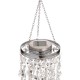 Glitzhome 18.75"H Solar Lighted Transparent Acrylic Jewel Beaded Wind Chime or Chandelier Hanging Décor