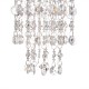 Glitzhome 18.75"H Solar Lighted Transparent Acrylic Jewel Beaded Wind Chime or Chandelier Hanging Décor