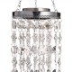 Glitzhome 18.75"H Solar Lighted Transparent Acrylic Jewel Beaded Wind Chime or Chandelier Hanging Décor