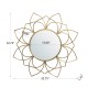 Glitzhome 32.75"D Oversized 3D Lotus Regency Modern Gold Metal Wall Mirror