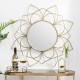 Glitzhome 32.75"D Oversized 3D Lotus Regency Modern Gold Metal Wall Mirror