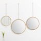 Glitzhome Set of 3 Regency Modern Gold Metal Chains Hanging Mirrors