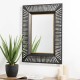 Glitzhome 34.50"H Oversized Modern Black & Gold Metal Wall Mirror