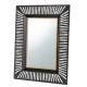 Glitzhome 34.50"H Oversized Modern Black & Gold Metal Wall Mirror