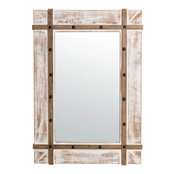 Glitzhome 39.50"H Oversized Farmhouse Wood Wall Mirror