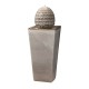 Glitzhome 35.75"H Oversized Sand Beige Artichoke Pedestal Ceramic Fountain with Pump and LED Light 