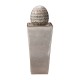 Glitzhome 35.75"H Oversized Sand Beige Artichoke Pedestal Ceramic Fountain with Pump and LED Light 