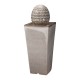 Glitzhome 35.75"H Oversized Sand Beige Artichoke Pedestal Ceramic Fountain with Pump and LED Light 