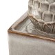 Glitzhome 35.75"H Oversized Sand Beige Artichoke Pedestal Ceramic Fountain with Pump and LED Light 