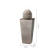 Glitzhome 35.75"H Oversized Sand Beige Artichoke Pedestal Ceramic Fountain with Pump and LED Light 