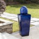 Glitzhome 35.75"H Oversized Cobalt Blue Artichoke Pedestal Ceramic Fountain with Pump and LED Light