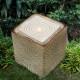 Glitzhome 14.75"H Sand Beige Embossed Pattern Cubic Ceramic Fountain with Pump and LED Light