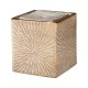 Glitzhome 14.75"H Sand Beige Embossed Pattern Cubic Ceramic Fountain with Pump and LED Light