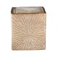 Glitzhome 14.75"H Sand Beige Embossed Pattern Cubic Ceramic Fountain with Pump and LED Light