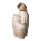 Glitzhome 27.25"H 3-Tier Sand Beige Embossed Pattern Ceramic Pots Fountain with Pump and LED Light