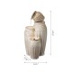 Glitzhome 27.25"H 3-Tier Sand Beige Embossed Pattern Ceramic Pots Fountain with Pump and LED Light