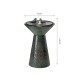 Glitzhome 27.5"H Turquoise Two Birds Embossed Plant Pattern Pedestal Ceramic Fountain with Pump and LED Light