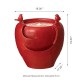 Glitzhome 19.5"H Red Two Birds Embossed Plant Pattern Ceramic Pot Fountain with Pump and LED Light