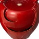 Glitzhome 19.5"H Red Two Birds Embossed Plant Pattern Ceramic Pot Fountain with Pump and LED Light