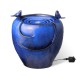 Glitzhome 19.5"H Cobalt Blue Two Birds Embossed Plant Pattern Ceramic Pot Fountain with Pump and LED Light