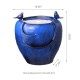 Glitzhome 19.5"H Cobalt Blue Two Birds Embossed Plant Pattern Ceramic Pot Fountain with Pump and LED Light