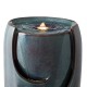 Glitzhome 29.25"H Oversized Turquoise Ceramic Pot Fountain with Pump and LED Light