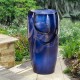 Glitzhome 29.25"H Oversized Cobalt Blue Ceramic Pot Fountain with Pump and LED Light