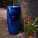 Glitzhome 29.25"H Oversized Cobalt Blue Ceramic Pot Fountain with Pump and LED Light