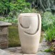 Glitzhome 21.25"H Sand Beige Ceramic Pot Fountain with Pump and LED Light