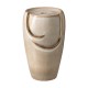 Glitzhome 21.25"H Sand Beige Ceramic Pot Fountain with Pump and LED Light