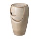 Glitzhome 21.25"H Sand Beige Ceramic Pot Fountain with Pump and LED Light