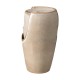 Glitzhome 21.25"H Sand Beige Ceramic Pot Fountain with Pump and LED Light