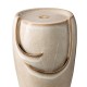 Glitzhome 21.25"H Sand Beige Ceramic Pot Fountain with Pump and LED Light