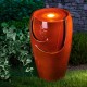 Glitzhome 21.25"H Red Ceramic Pot Fountain with Pump and LED Light