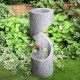 Glitzhome 40"H Oversized Curving Shaped Outdoor Polyresin Fountain with LED Light and Pump