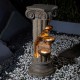 Glitzhome 36.75"H Oversized European Style Faux Stone Sculpture 3-Tier Polyresin Outdoor Fountain with LED Light and Pump