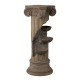 Glitzhome 36.75"H Oversized European Style Faux Stone Sculpture 3-Tier Polyresin Outdoor Fountain with LED Light and Pump