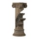 Glitzhome 36.75"H Oversized European Style Faux Stone Sculpture 3-Tier Polyresin Outdoor Fountain with LED Light and Pump