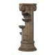 Glitzhome 36.75"H Oversized European Style Faux Stone Sculpture 3-Tier Polyresin Outdoor Fountain with LED Light and Pump