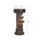 Glitzhome 36.75"H Oversized European Style Faux Stone Sculpture 3-Tier Polyresin Outdoor Fountain with LED Light and Pump